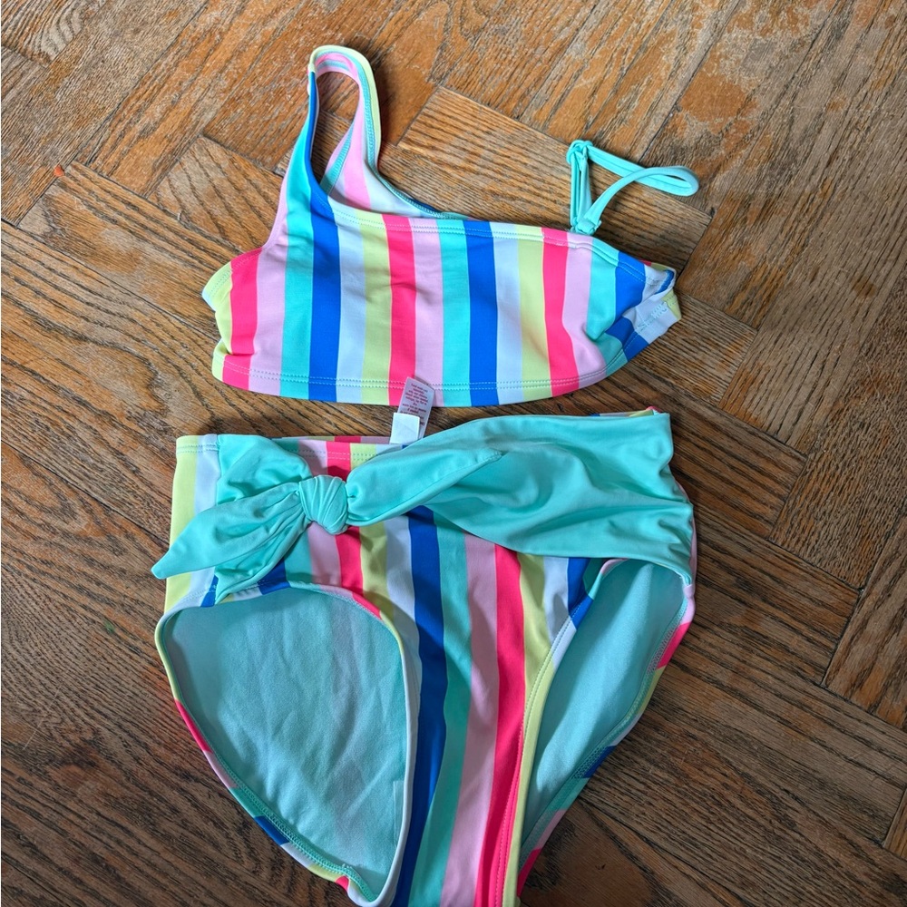 Justice Multicolor Striped Bikini